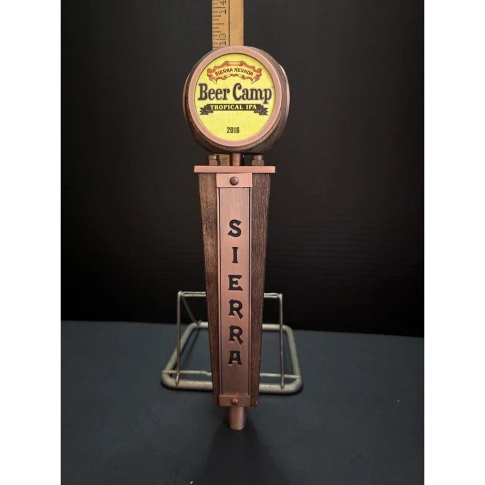 Sierra Nevada Pale Ale 3 Sided Iconic Beer Tap Handle Copper & Wood 12"